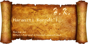 Haraszti Kornél névjegykártya